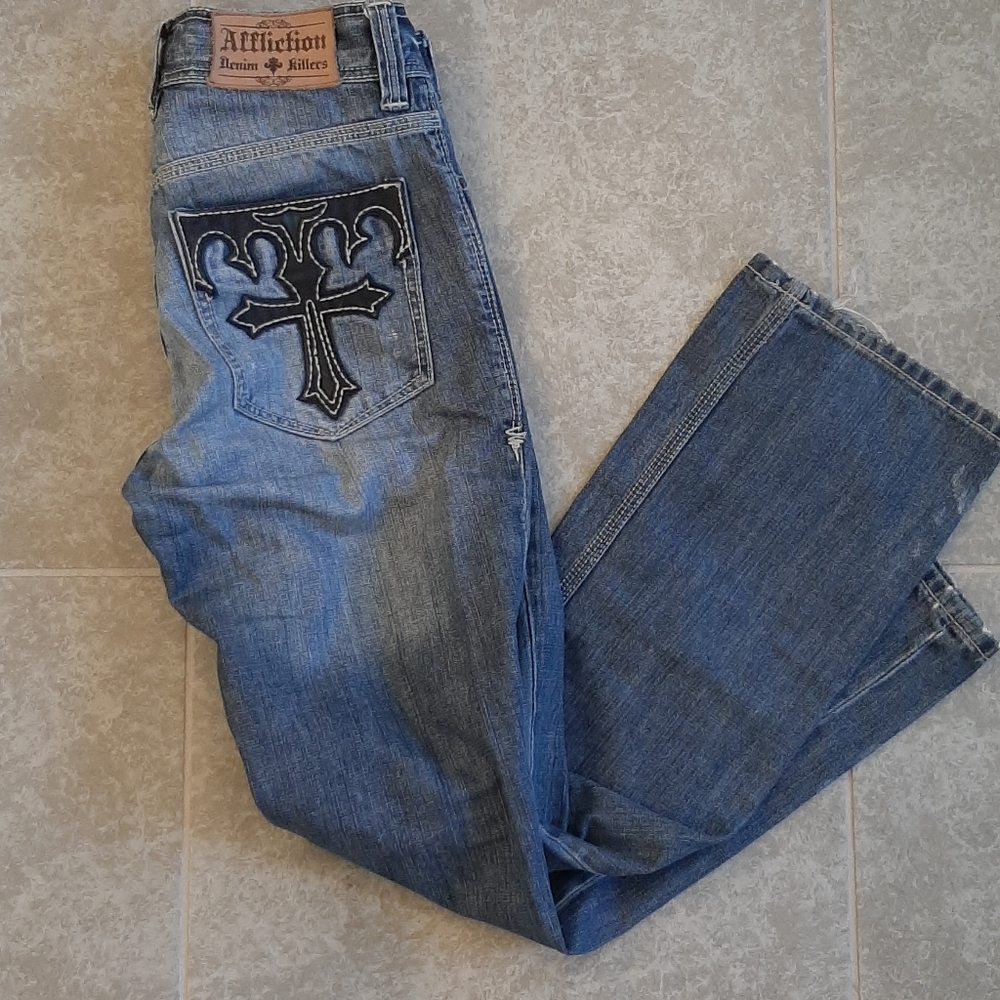 Affliction jeans 30x32 medium wash